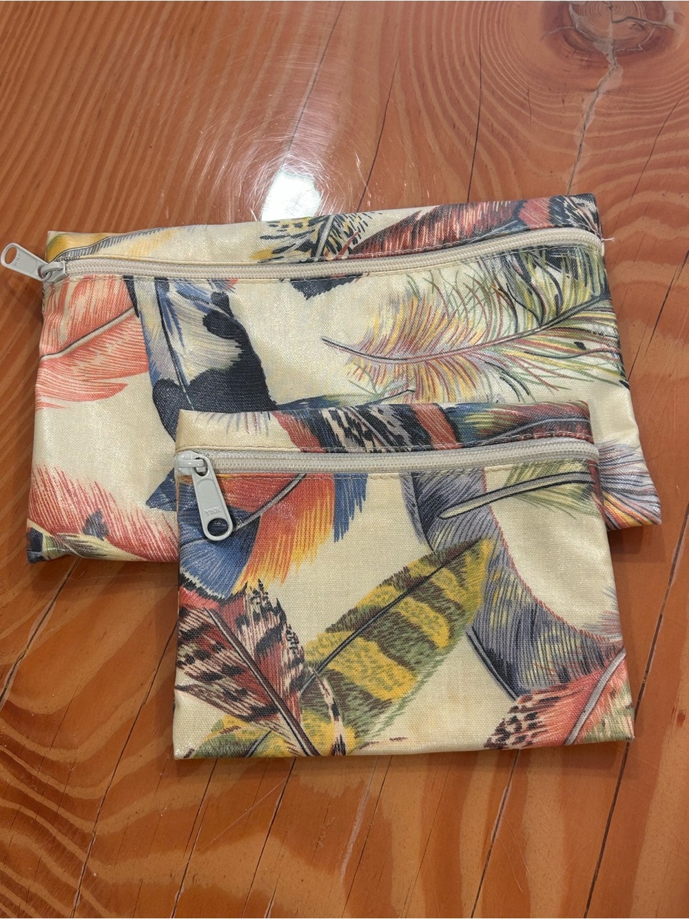 Nordic House Design Feather Print Zipper Pouches